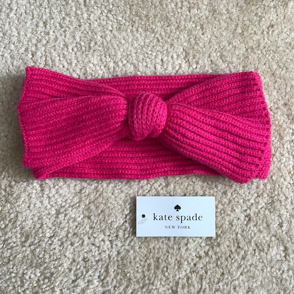 NWT- Kate Spade Hot pink ear-warmer headband